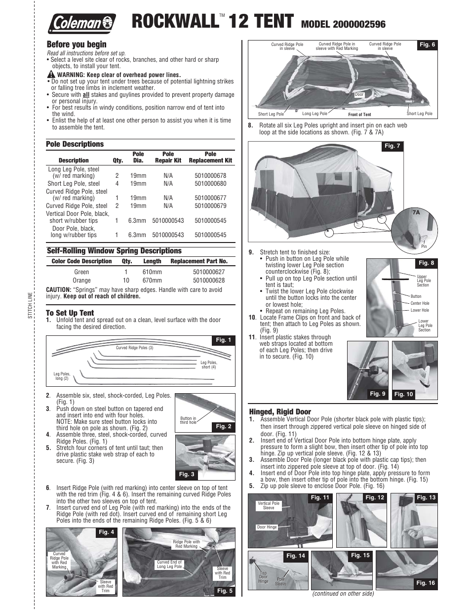 Coleman 2000002596 User Manual | 2 pages