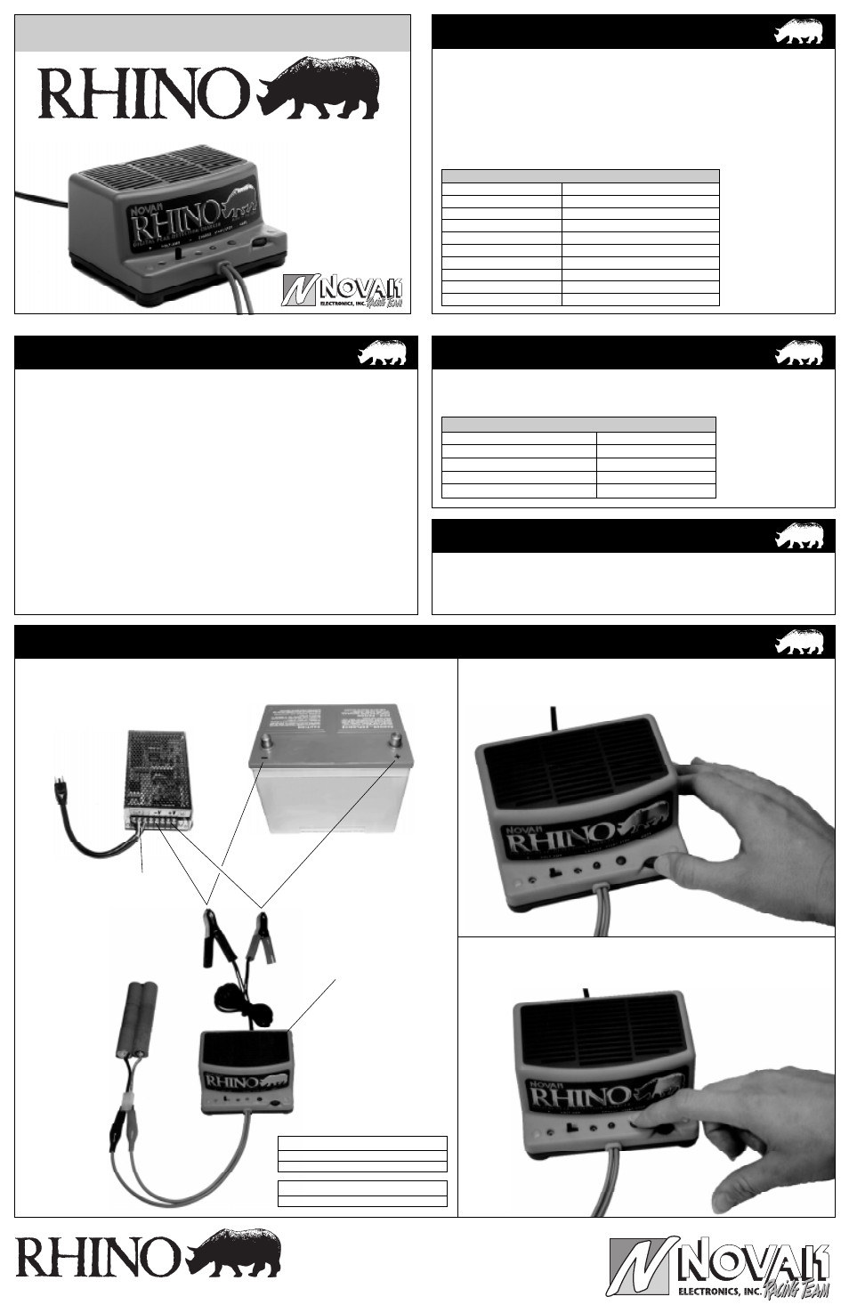 Novak Rhino Charger (4470) User Manual | 2 pages