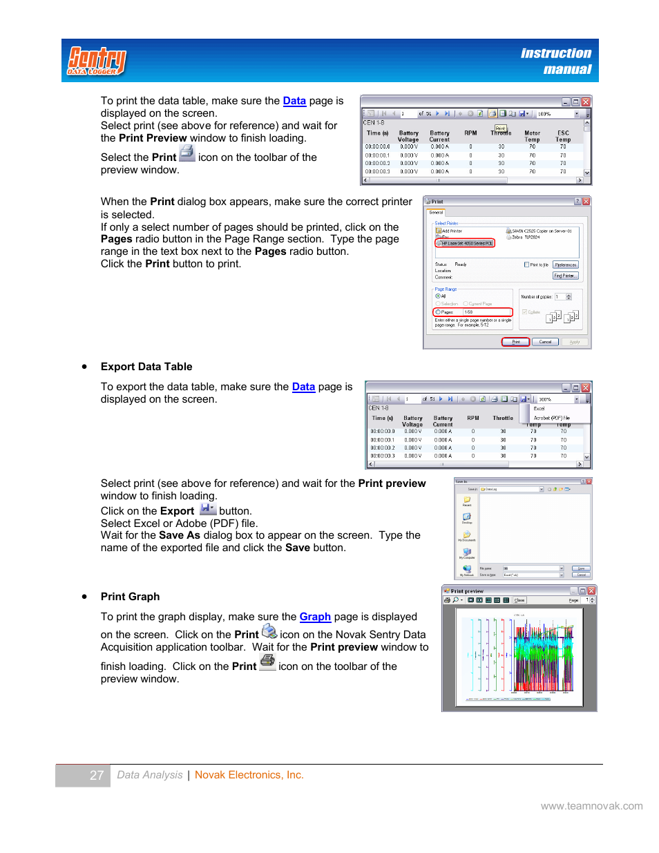 Novak Sentry Data Logger User Manual | Page 27 / 35