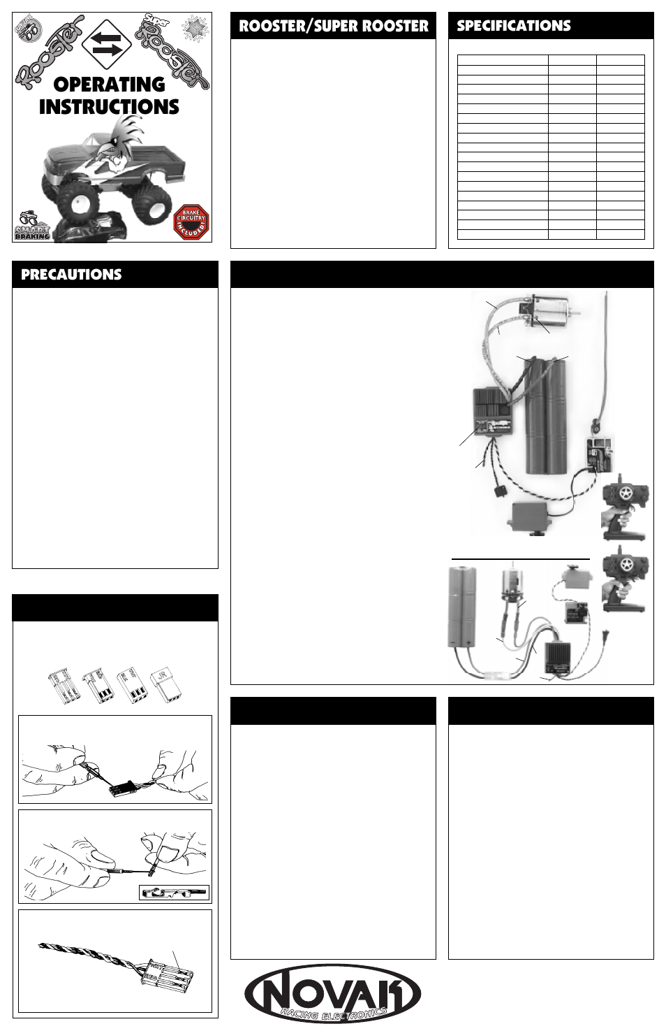 Novak Super Rooster / Rooster ESC(1850) User Manual | 2 pages