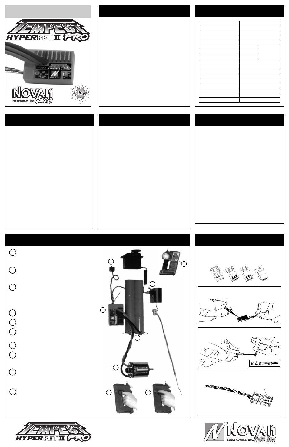 Novak Tempest Max ESC (1760) User Manual | 3 pages