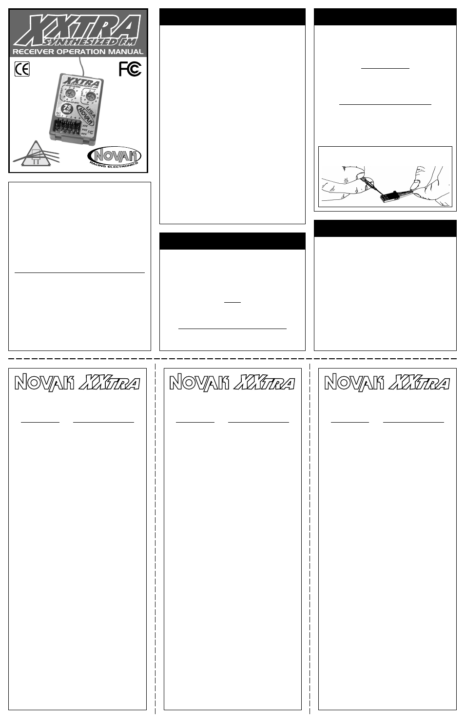 Novak XXtra FM Synthesized Receiver User Manual | 2 pages