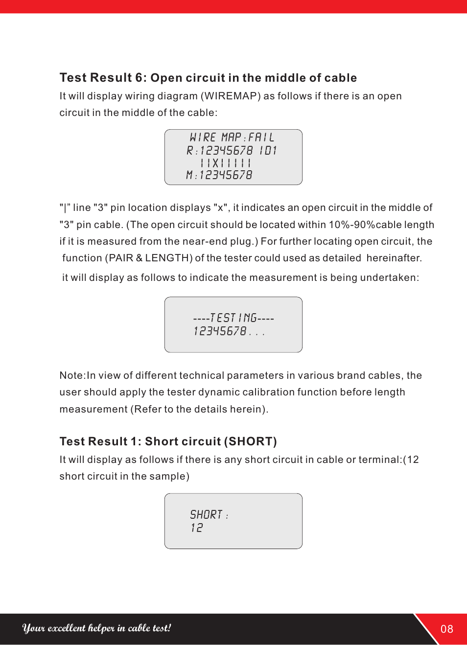 页 11, Test result 6 | NOYAFA NF-8208 User Manual | Page 11 / 16