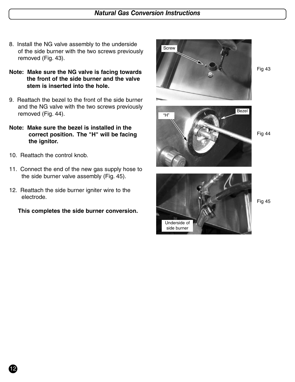 Natural gas conversion instructions | Coleman 8200 Series User Manual | Page 12 / 16
