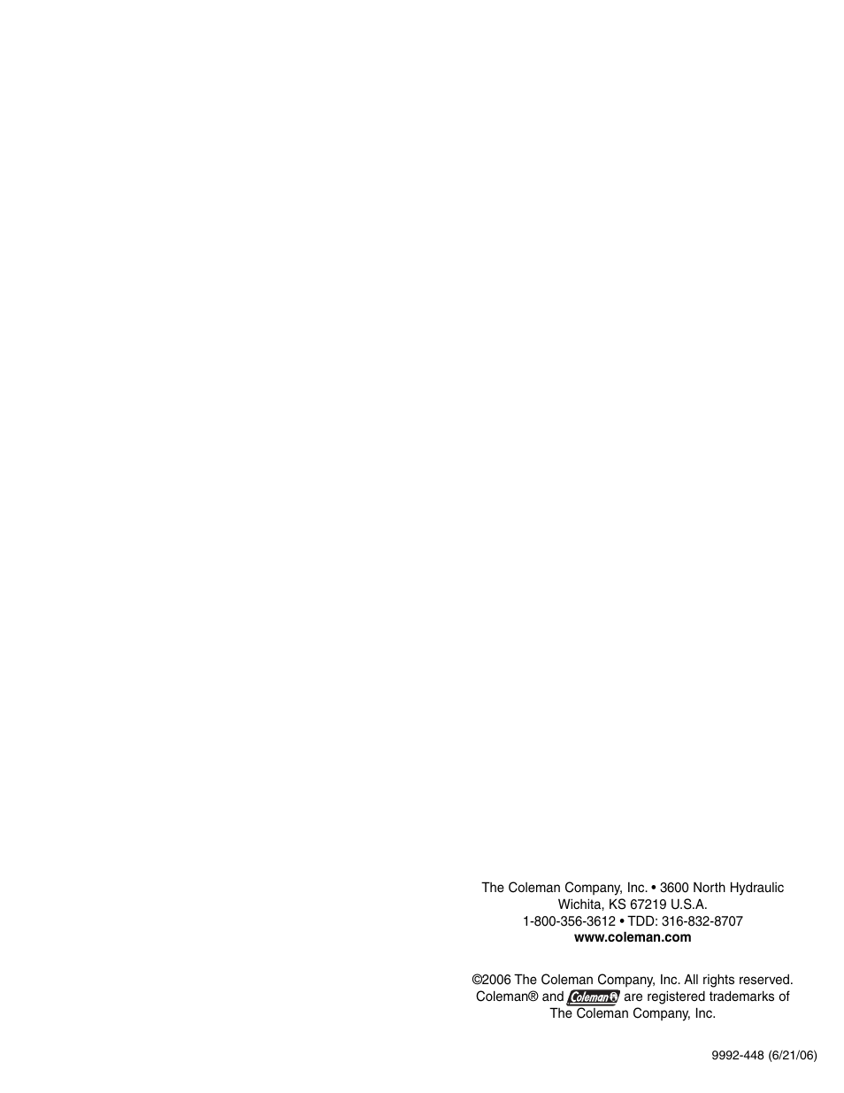Coleman 8200 Series User Manual | Page 16 / 16