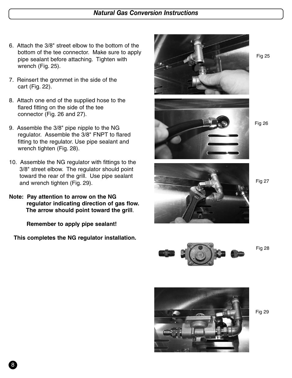 Natural gas conversion instructions | Coleman 8200 Series User Manual | Page 8 / 16