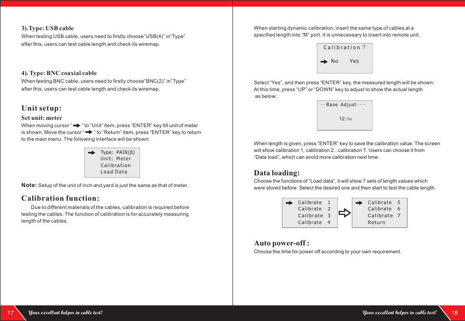页 11, Unit setup, Calibration function | Data loading, Auto power-off | NOYAFA NF-868 User Manual | Page 11 / 12