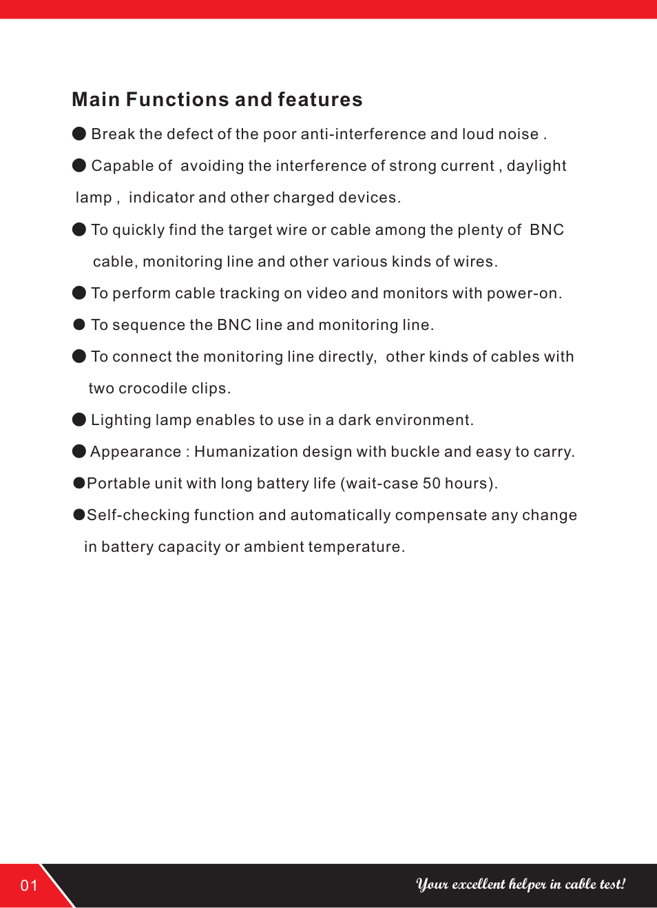 Main functions and features | NOYAFA NF-818 User Manual | Page 4 / 12