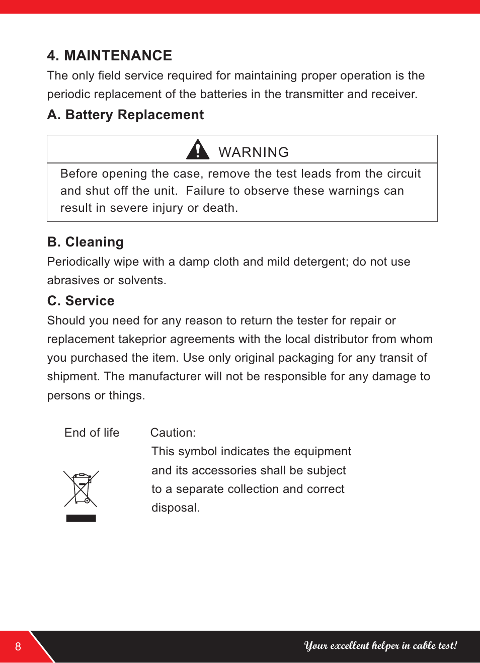页 10, Maintenance | NOYAFA NF-816 User Manual | Page 10 / 12