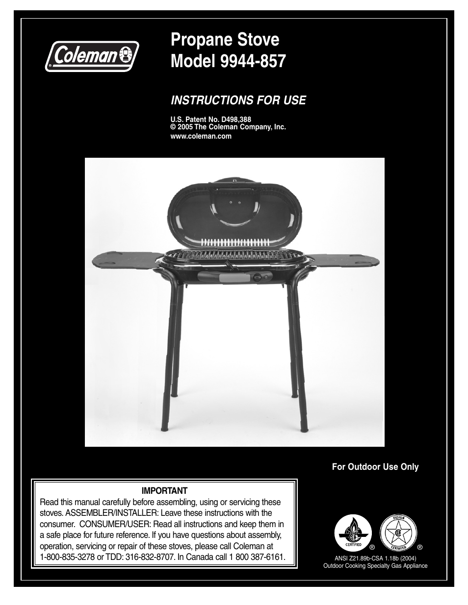 Coleman 9944-857 User Manual | 36 pages