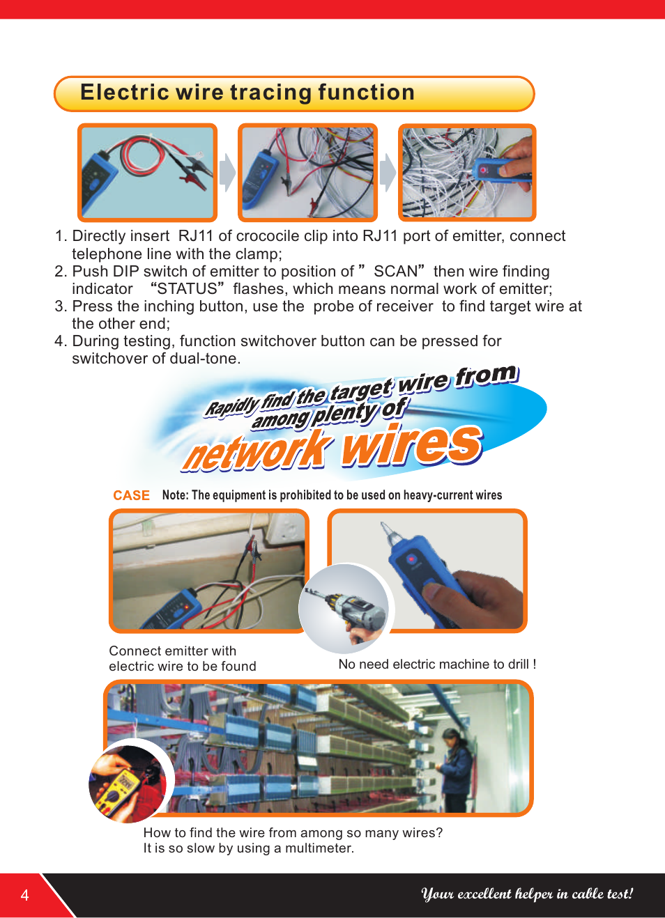 Electric wire tracing function | NOYAFA NF-889 User Manual | Page 6 / 12