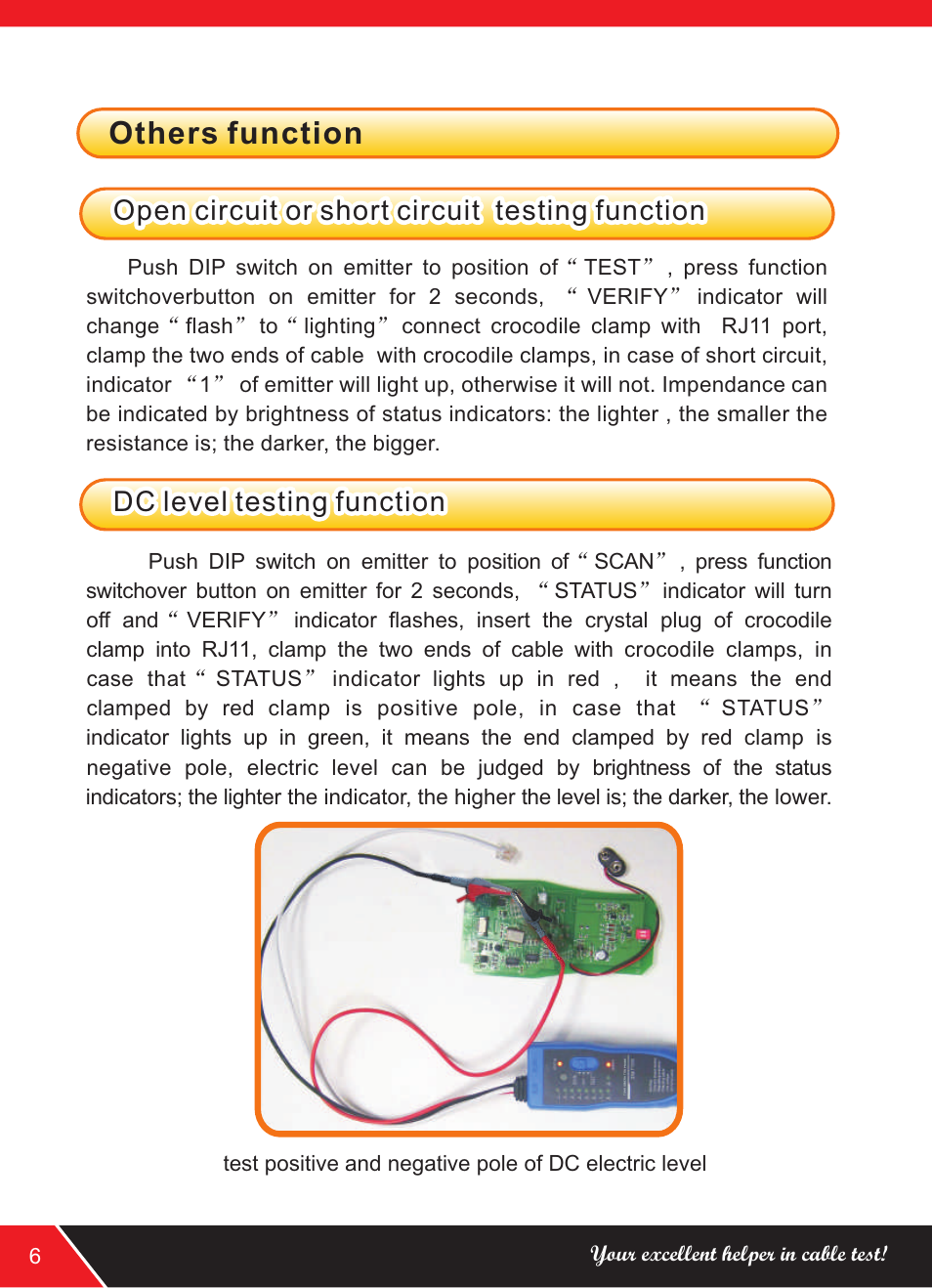 Others function, Dc level testing function | NOYAFA NF-889 User Manual | Page 8 / 12