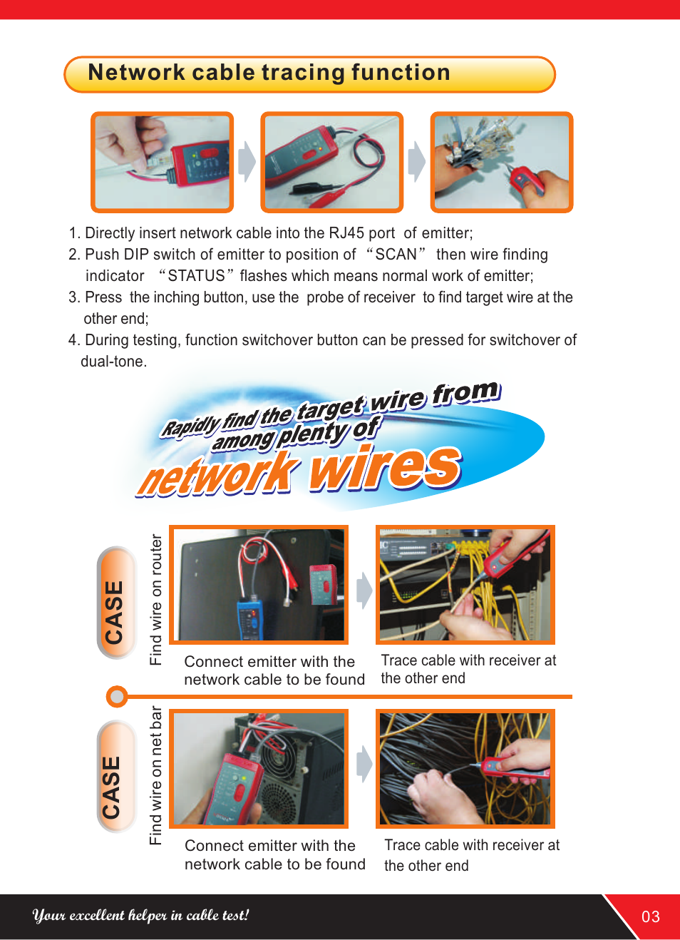 Network cable tracing function | NOYAFA NF-806R User Manual | Page 5 / 12