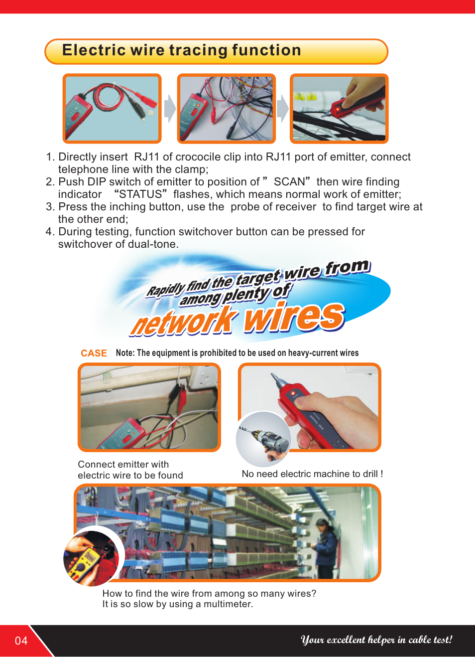 Electric wire tracing function | NOYAFA NF-806R User Manual | Page 6 / 12