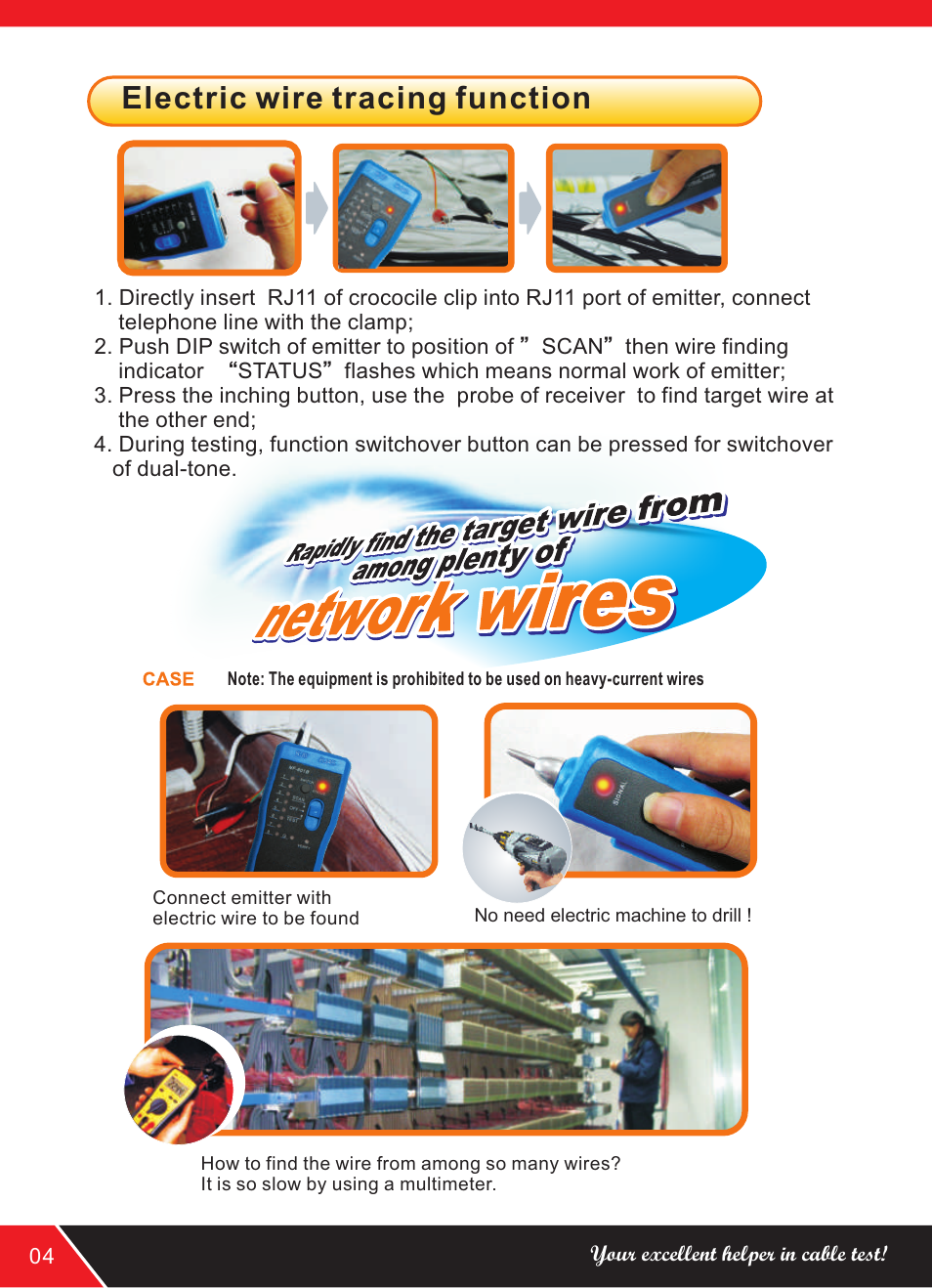 Electric wire tracing function | NOYAFA NF-801R User Manual | Page 6 / 12