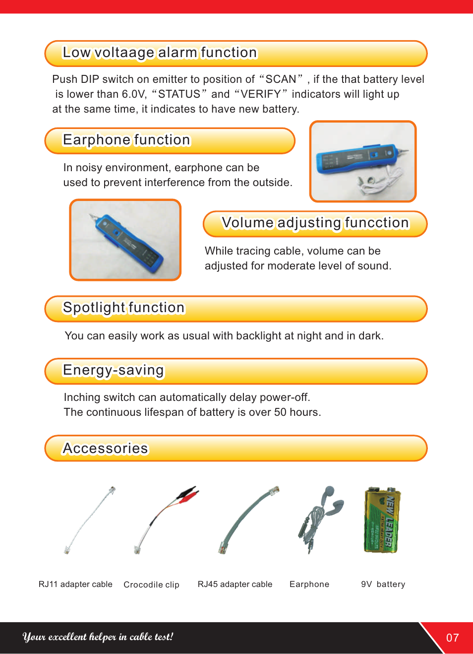 Accessories | NOYAFA NF-801R User Manual | Page 9 / 12