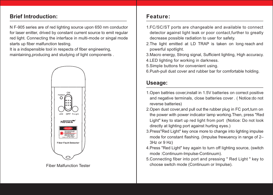 NOYAFA NF-905 User Manual | Page 3 / 4