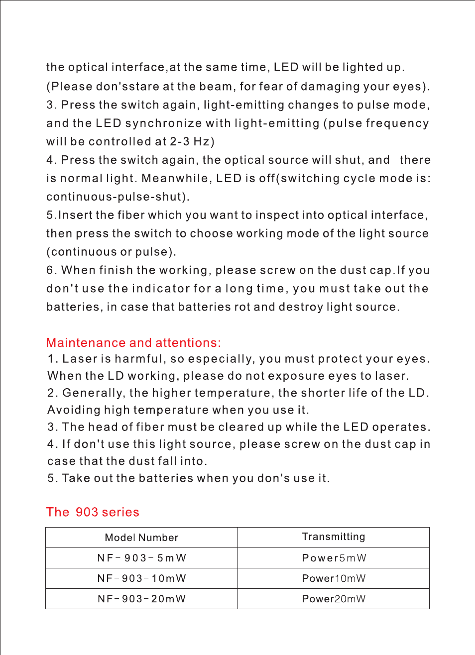 NOYAFA NF-903 User Manual | Page 2 / 2