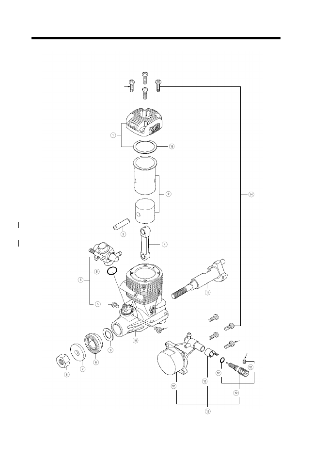 15la,25la), Exploded view | O.S. Engines 25LA User Manual | Page 33 / 38