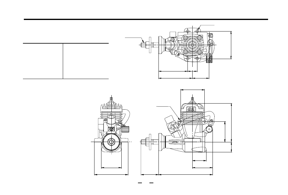 Max-10la three view drawing, 10la specifications dimensions(mm) | O.S. Engines 25LA User Manual | Page 36 / 38