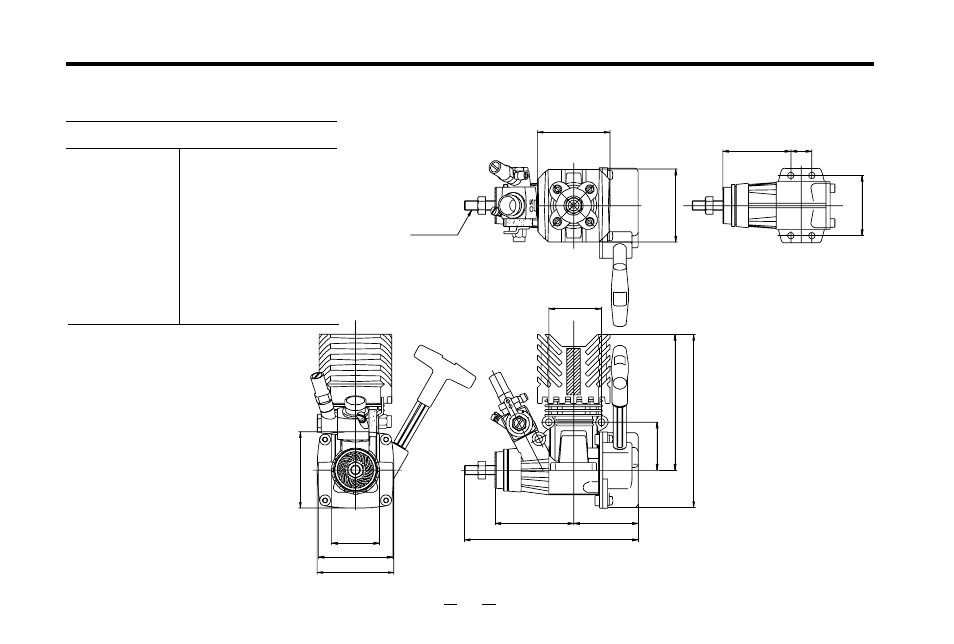 12cv,12cv-x three view drawing, Dimensions(mm) | O.S. Engines 12CV-X User Manual | Page 28 / 30