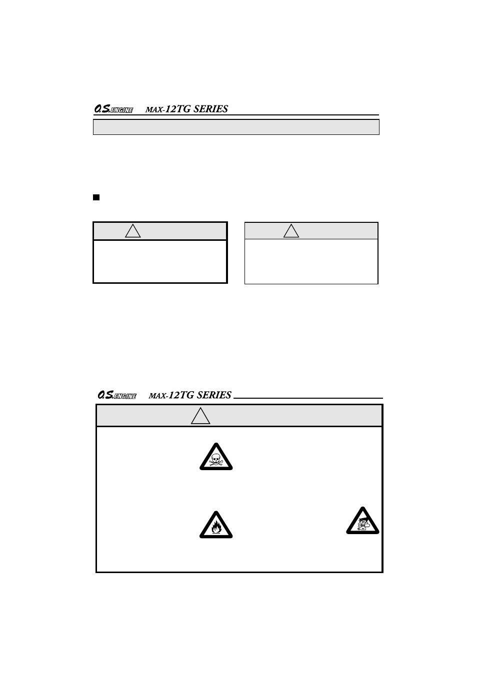 Warnings | O.S. Engines 12TG-PX User Manual | Page 2 / 29