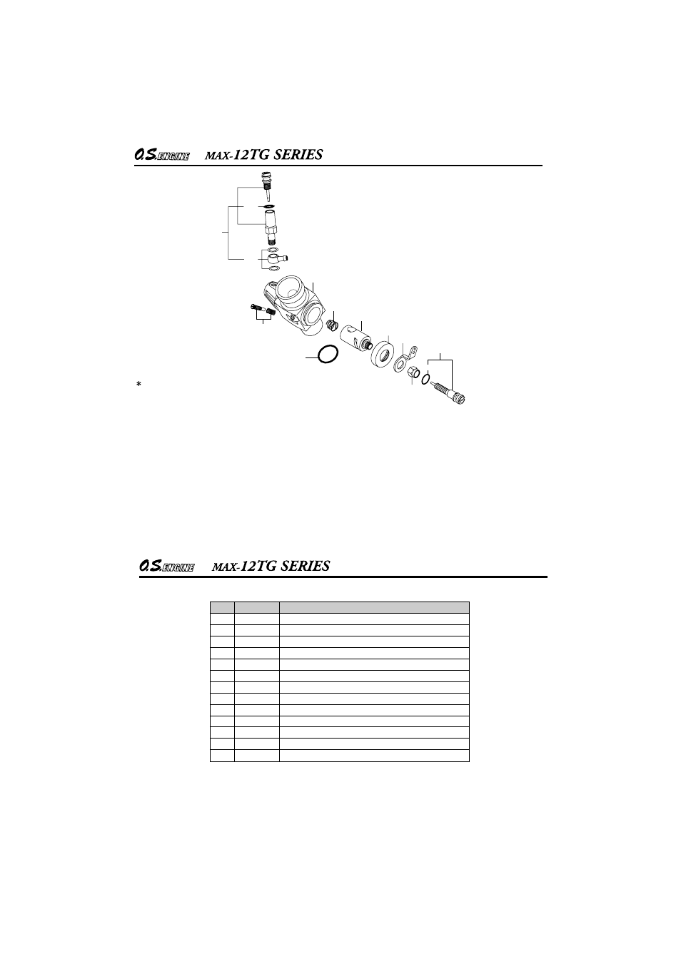 12e carburetor exploded view, 12e carburetor part list | O.S. Engines 12TG-PX User Manual | Page 24 / 29
