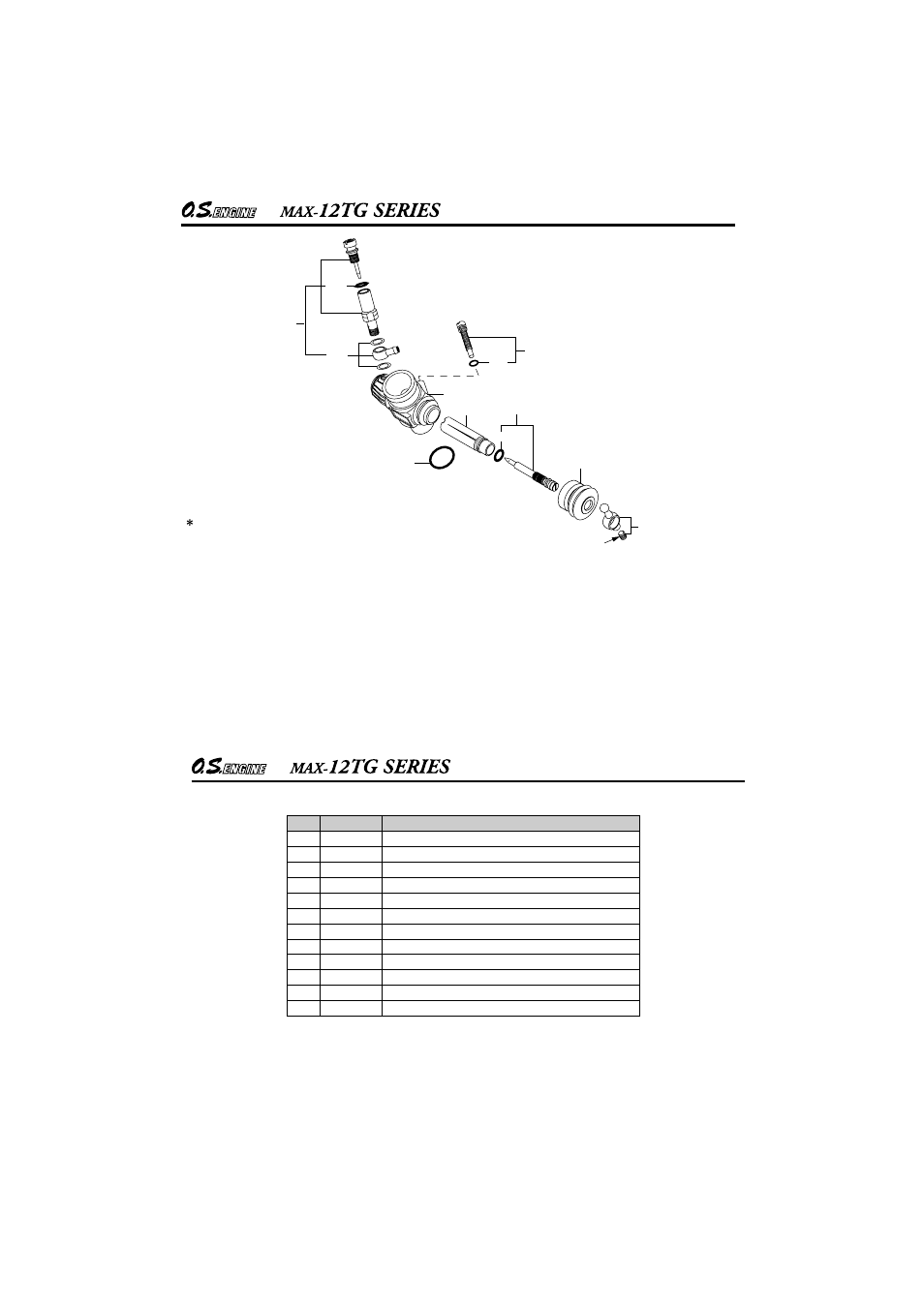 12d carburetor exploded view, 12d carburetor part list | O.S. Engines 12TG-PX User Manual | Page 25 / 29