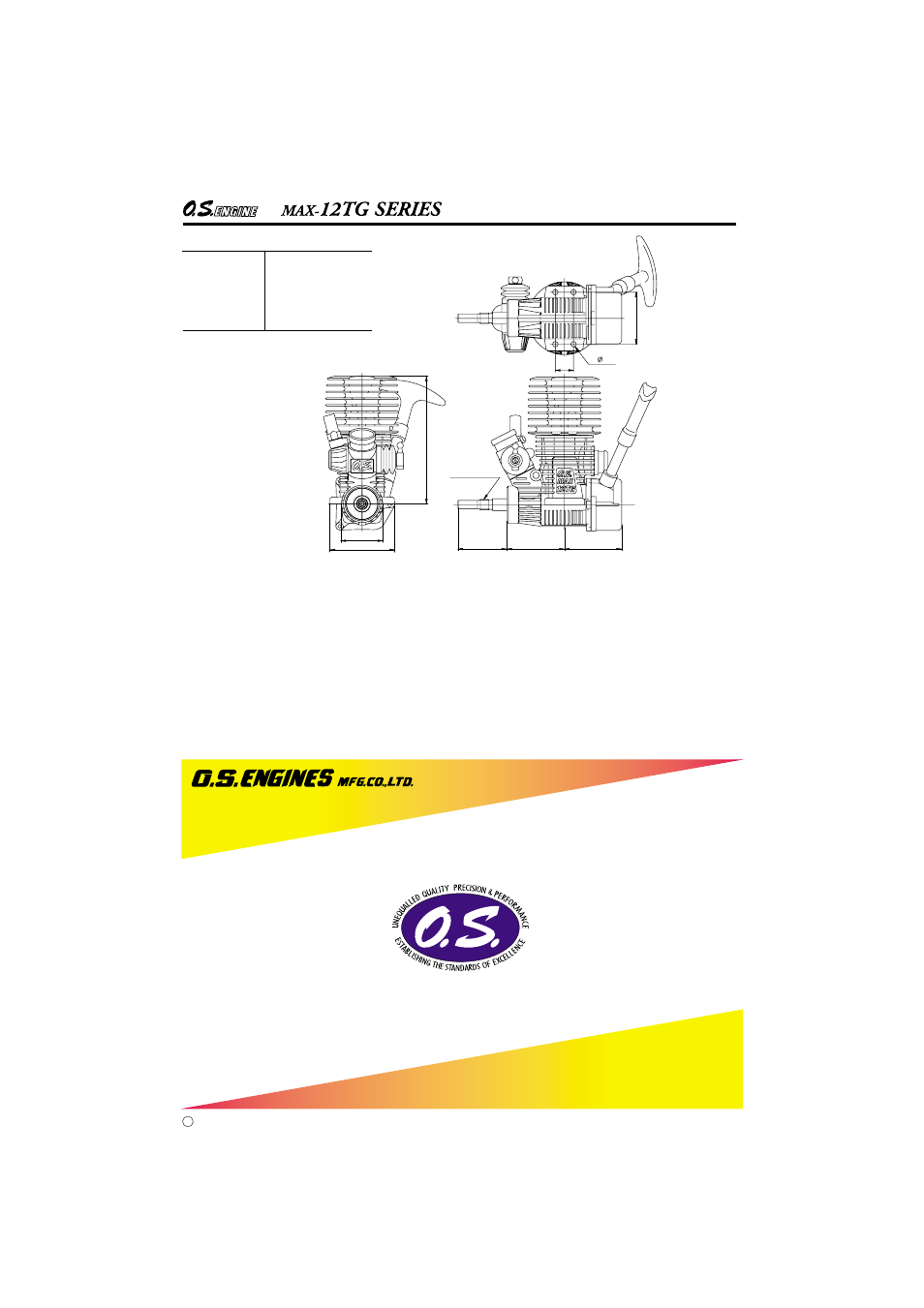 12tg-px three view drawing | O.S. Engines 12TG-PX User Manual | Page 29 / 29