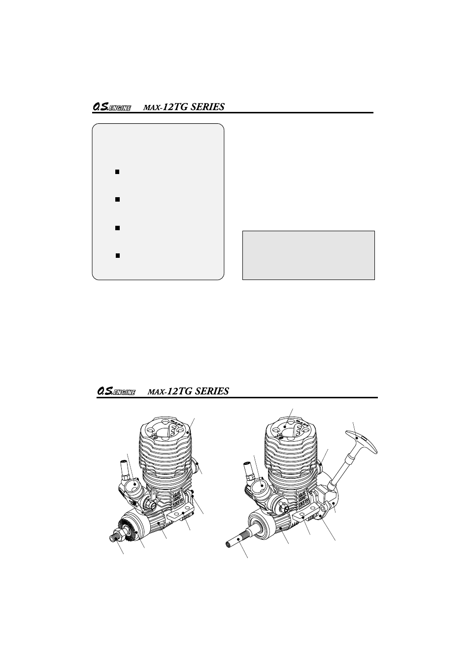 12tg series instructions, 12tg, 12tg-x | 12tg-p, 12tg-px, Basic engine parts | O.S. Engines 12TG-PX User Manual | Page 5 / 29