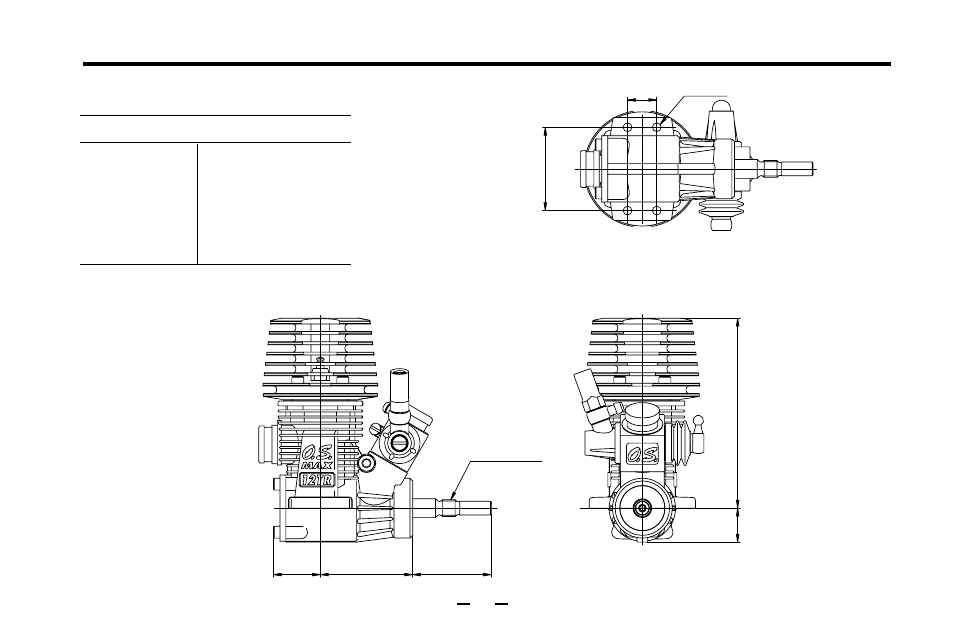 12tr(p) three view drawing, Dimensions(mm) | O.S. Engines 12TR User Manual | Page 28 / 30