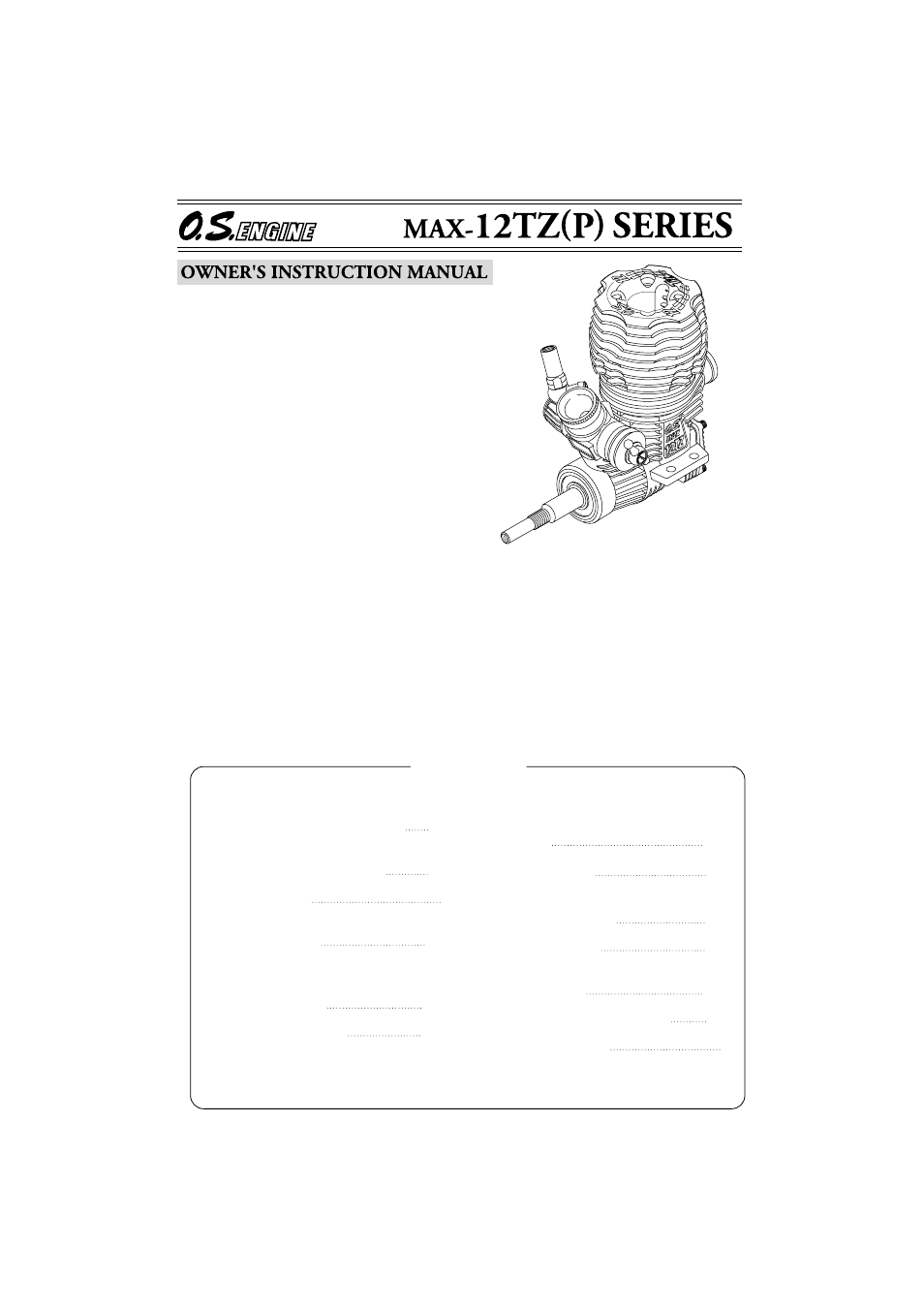 O.S. Engines 12TZ(P) User Manual | 21 pages