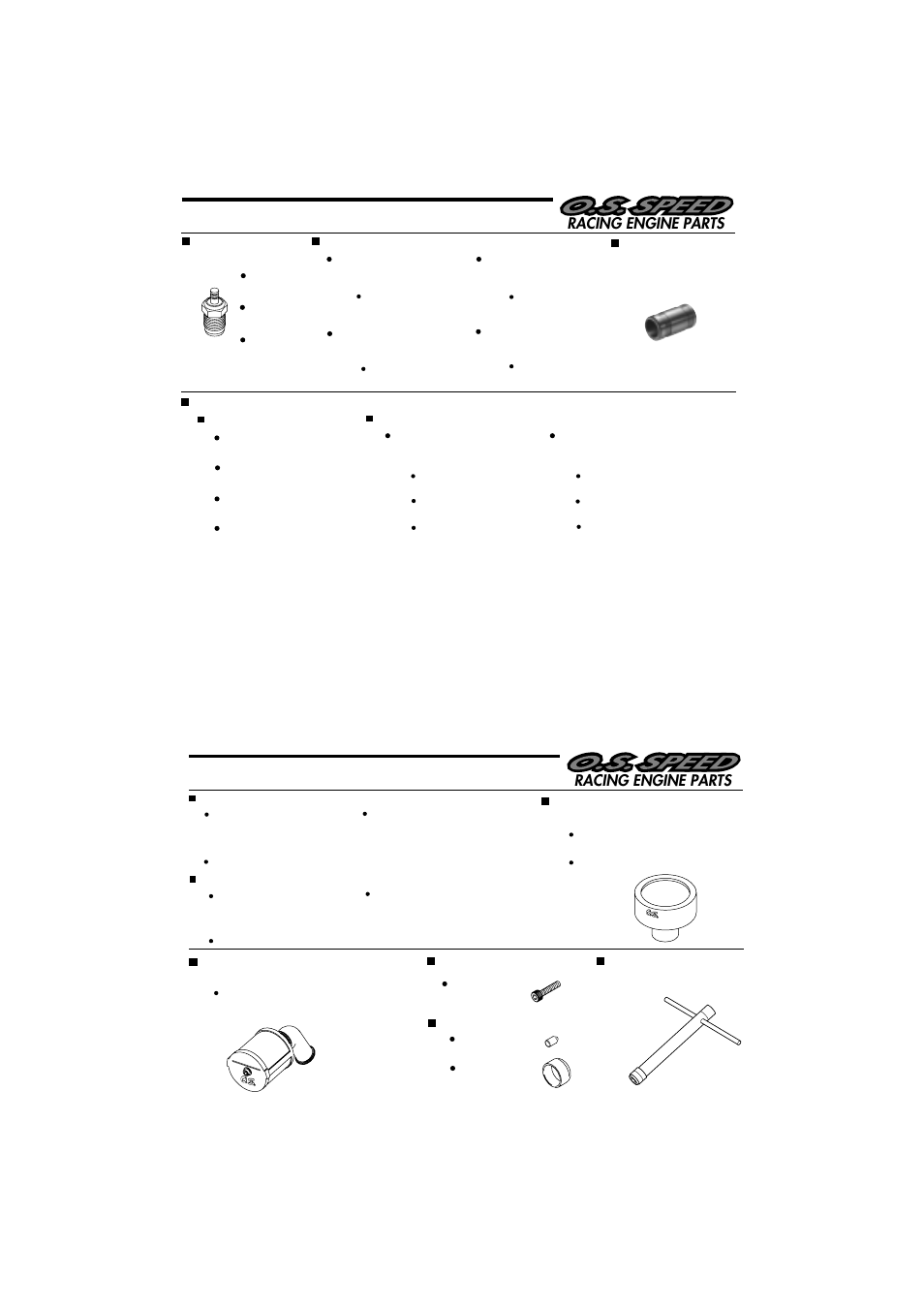 O.s. genuine parts & accessories, Racing engine parts | O.S. Engines 12TZ(P) User Manual | Page 20 / 21