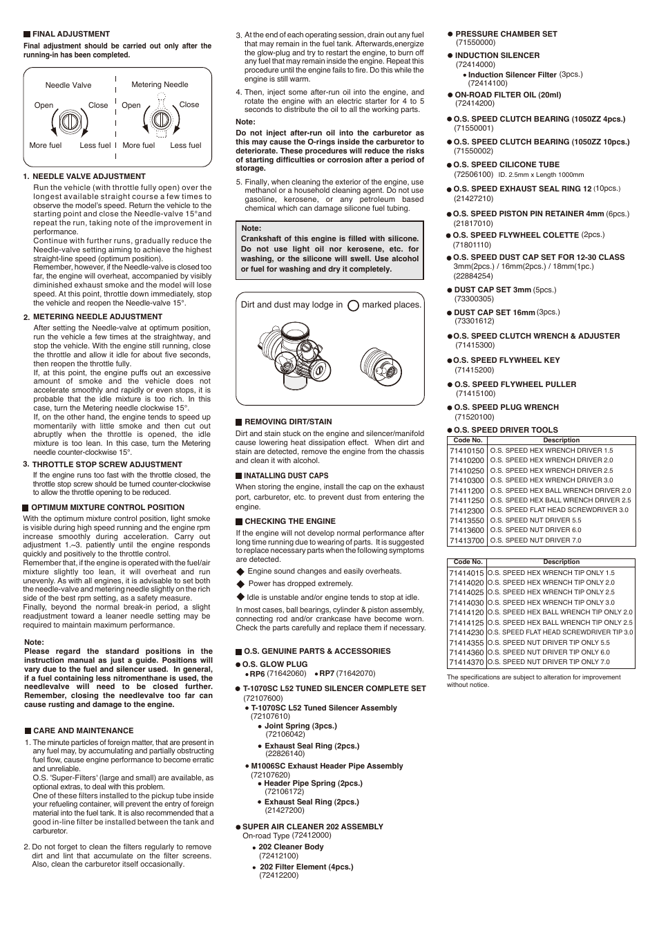 O.S. Engines 12XZ Speed Spec III User Manual | Page 3 / 4