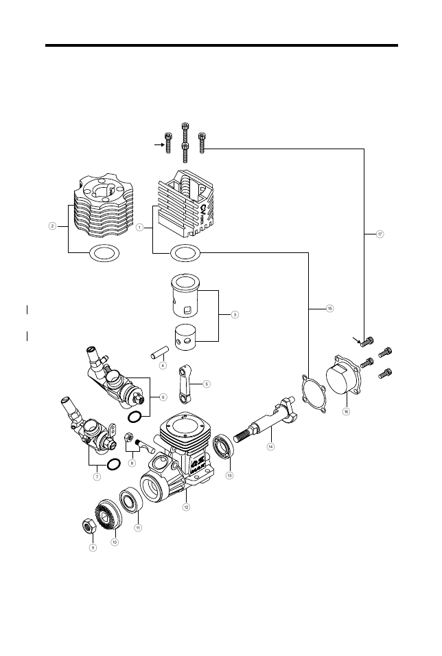 Max-15cv exploded view | O.S. Engines 15CV-X User Manual | Page 21 / 30