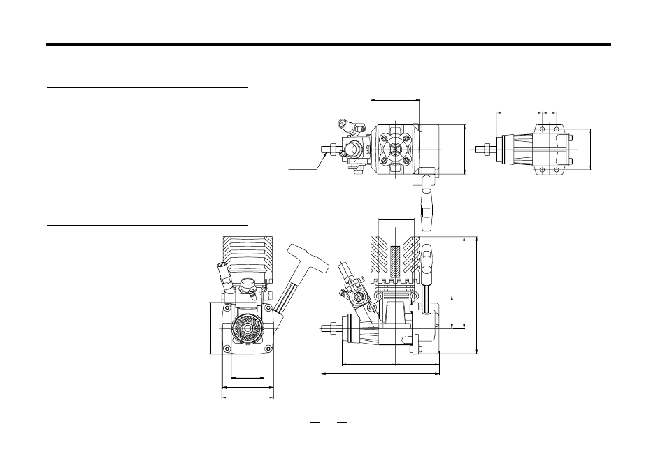 15cv,15cv-x three view drawing, Dimensions(mm) | O.S. Engines 15CV-X User Manual | Page 28 / 30