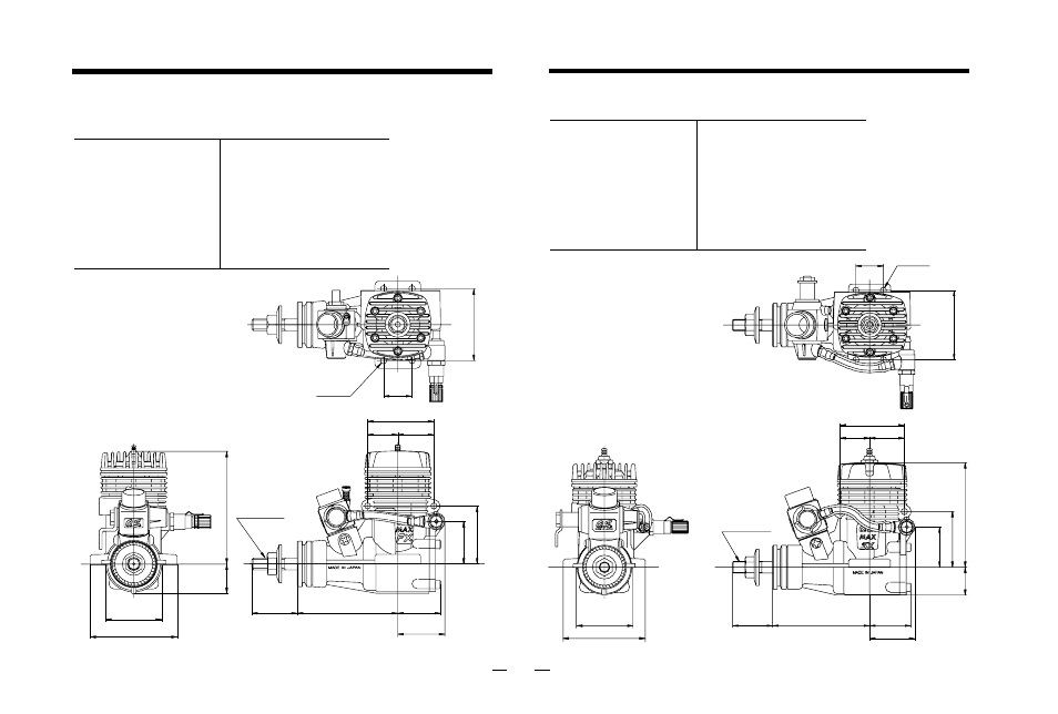 25fx, 32sx, Three view drawing | Specifications dimensions(mm), Specifications 32 | O.S. Engines 32SX User Manual | Page 33 / 34