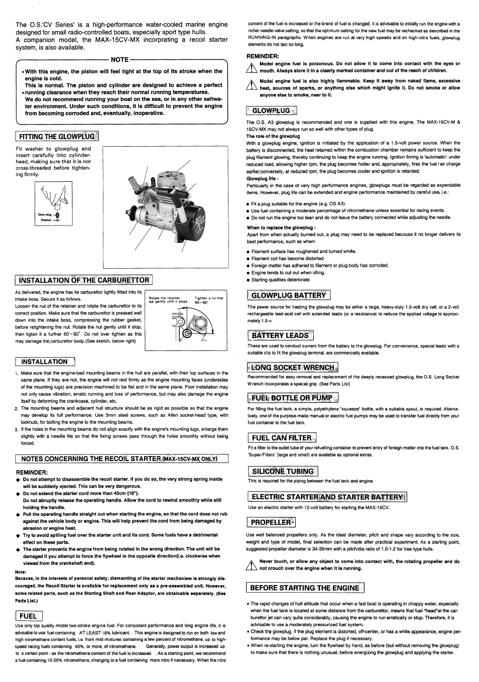O.S. Engines 15CV-MX User Manual | Page 2 / 4