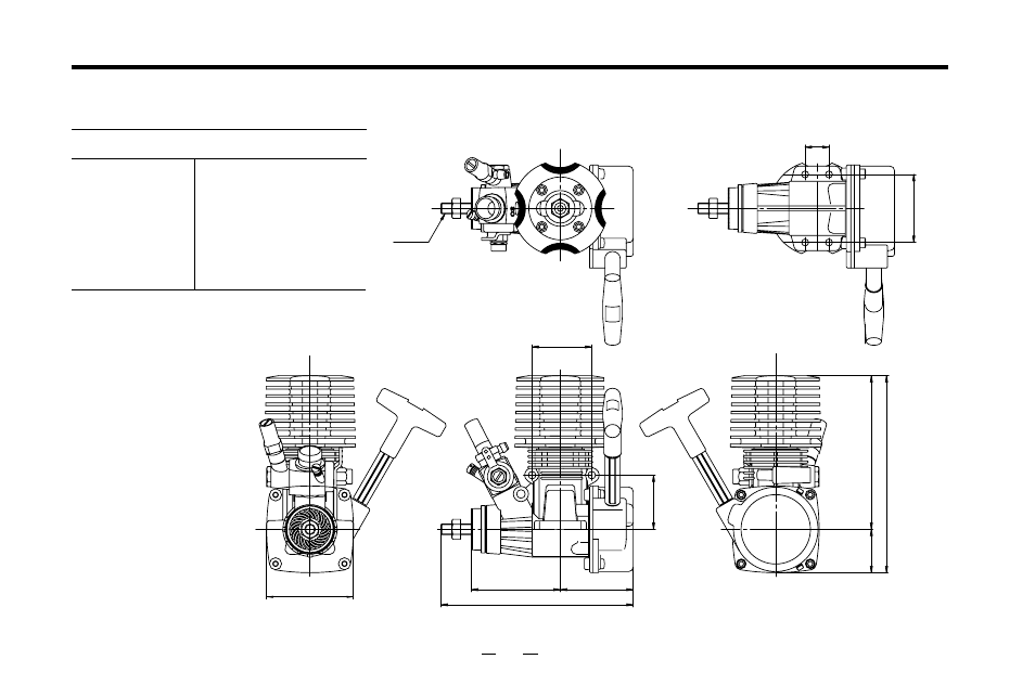 15cv-rx three view drawing, Dimensions(mm) | O.S. Engines 15CV-RX User Manual | Page 32 / 34