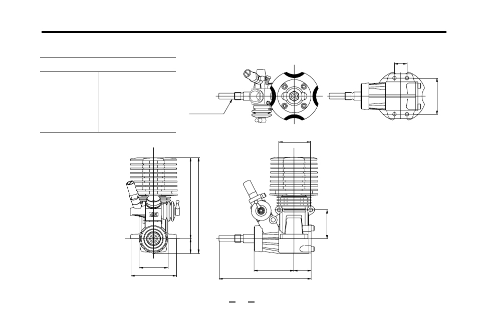 15cv-r(p) three view drawing, Dimensions(mm) | O.S. Engines 15CV-RX User Manual | Page 33 / 34