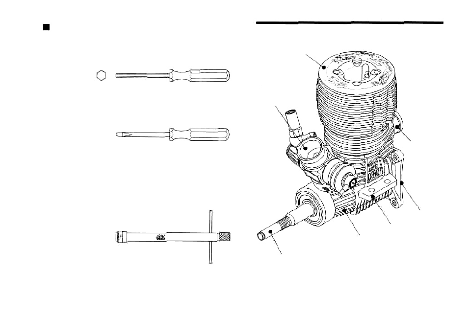 Basic engine parts | O.S. Engines 18TM Revo User Manual | Page 11 / 44