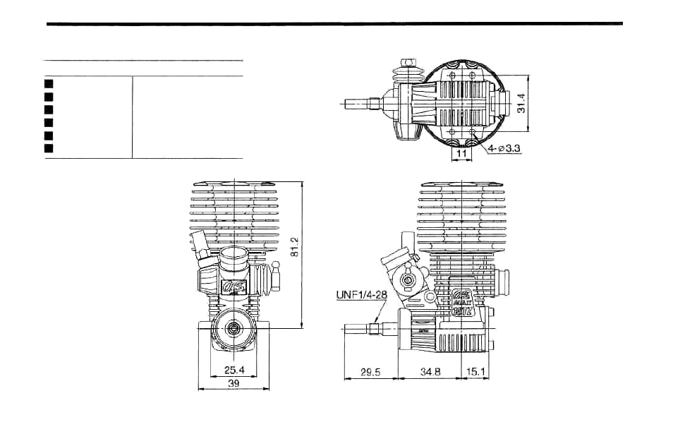 18tz(p)-t three view drawing | O.S. Engines 18TZ(S)-T User Manual | Page 45 / 56