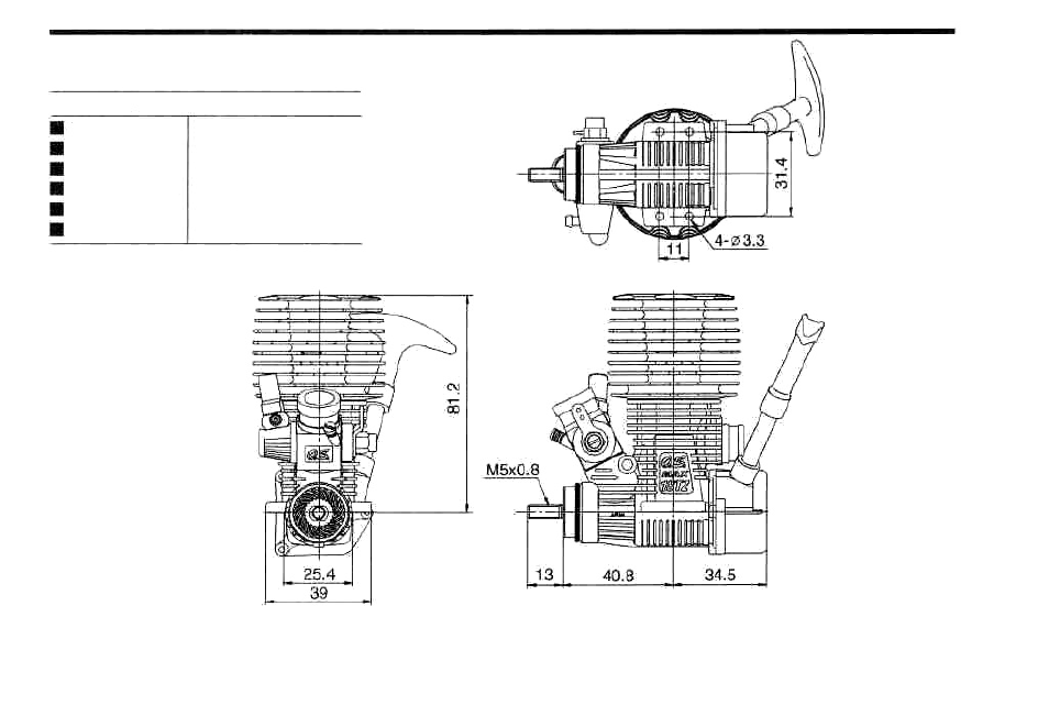 18tz-tx three view drawing | O.S. Engines 18TZ(S)-T User Manual | Page 48 / 56