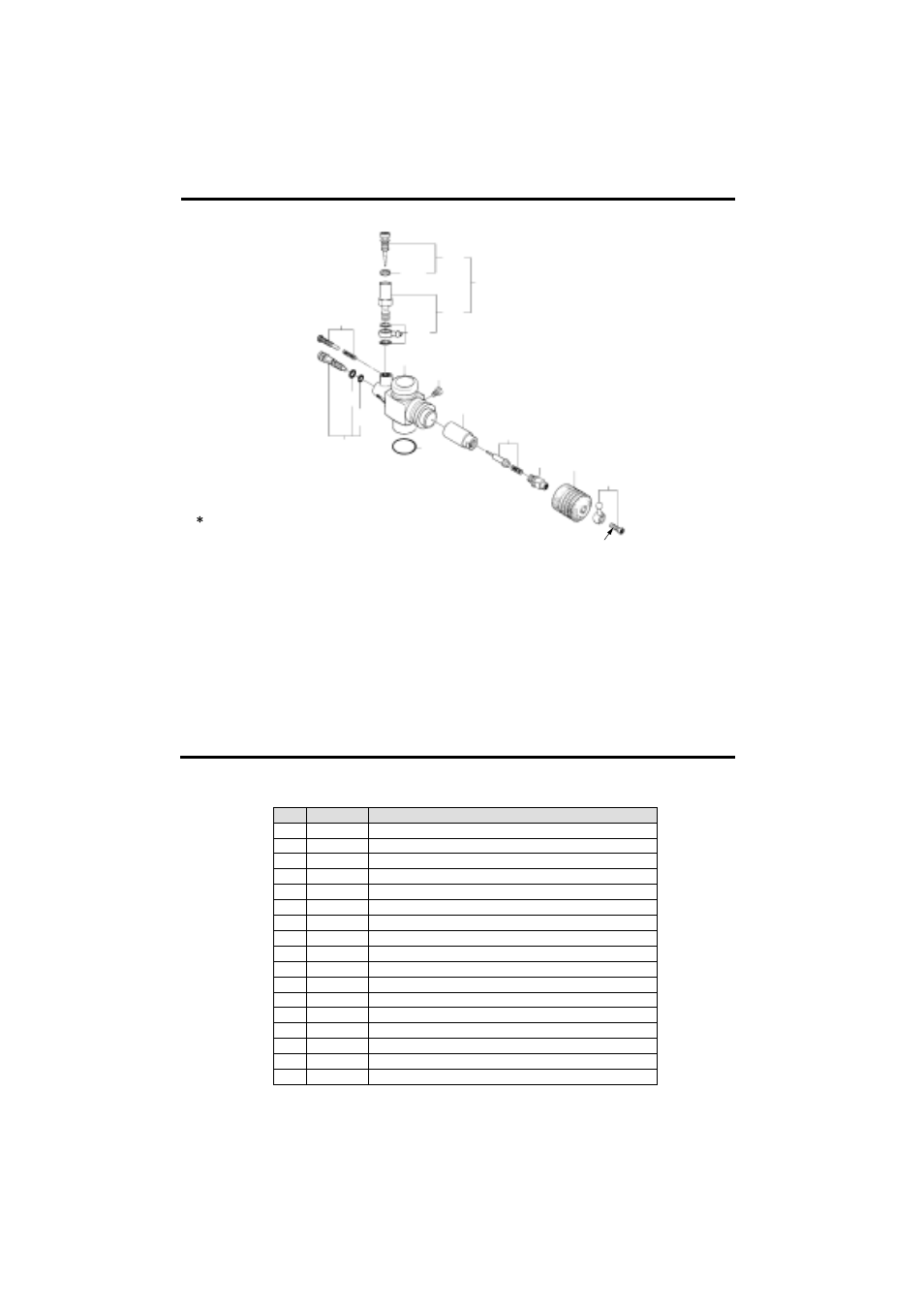 Carburetor exploded view, Carburetor parts list | O.S. Engines 21RG-X User Manual | Page 15 / 16