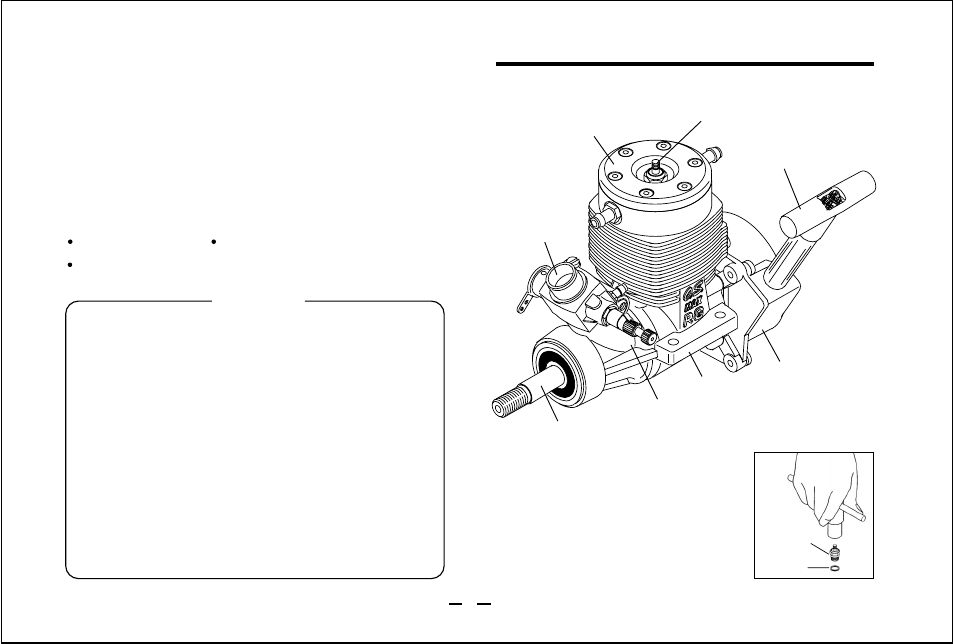 Basic engine parts, Installing the glowplug | O.S. Engines 21RG-MX User Manual | Page 7 / 30