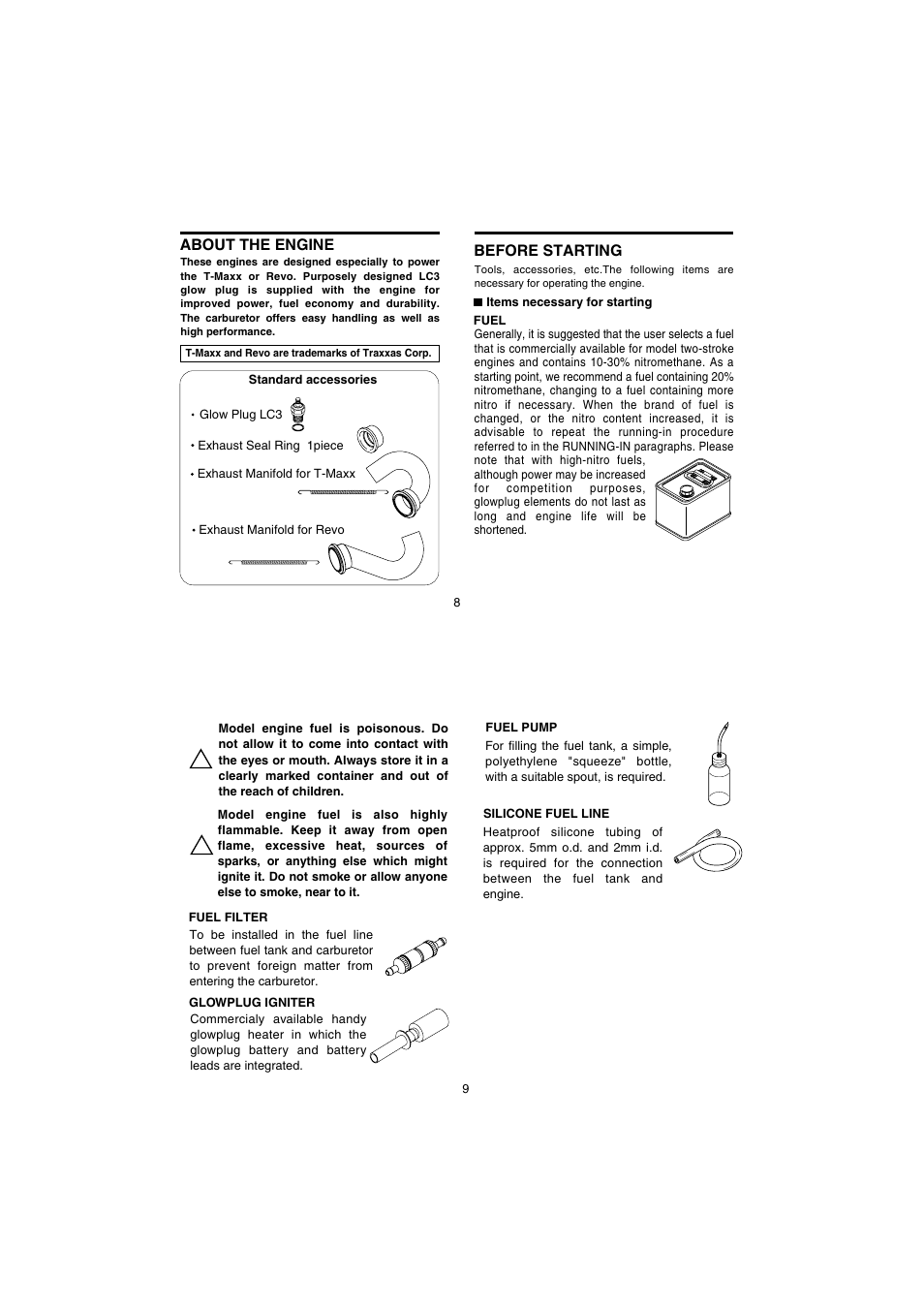 About the engine, Before starting | O.S. Engines 21TM User Manual | Page 5 / 21