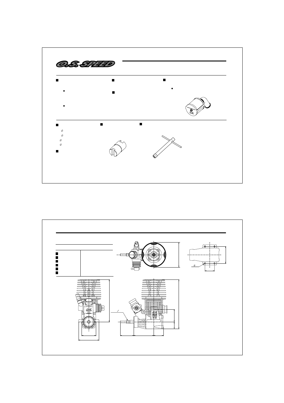 Racing engine parts, O.s. genuine parts & accessories, Three view drawing | O.S. Engines 21VZ-B User Manual | Page 13 / 14