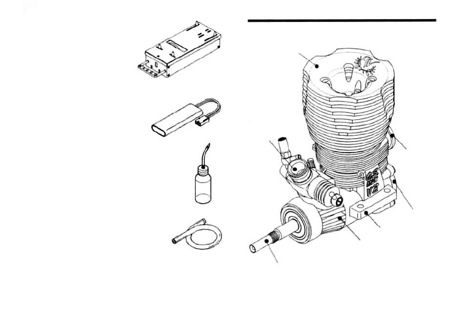 Basic engine parts | O.S. Engines 21VZ-B V-Spec User Manual | Page 12 / 38