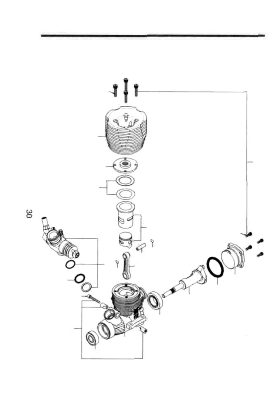 Engine exploded view | O.S. Engines 21VZ-B V-Spec User Manual | Page 31 / 38