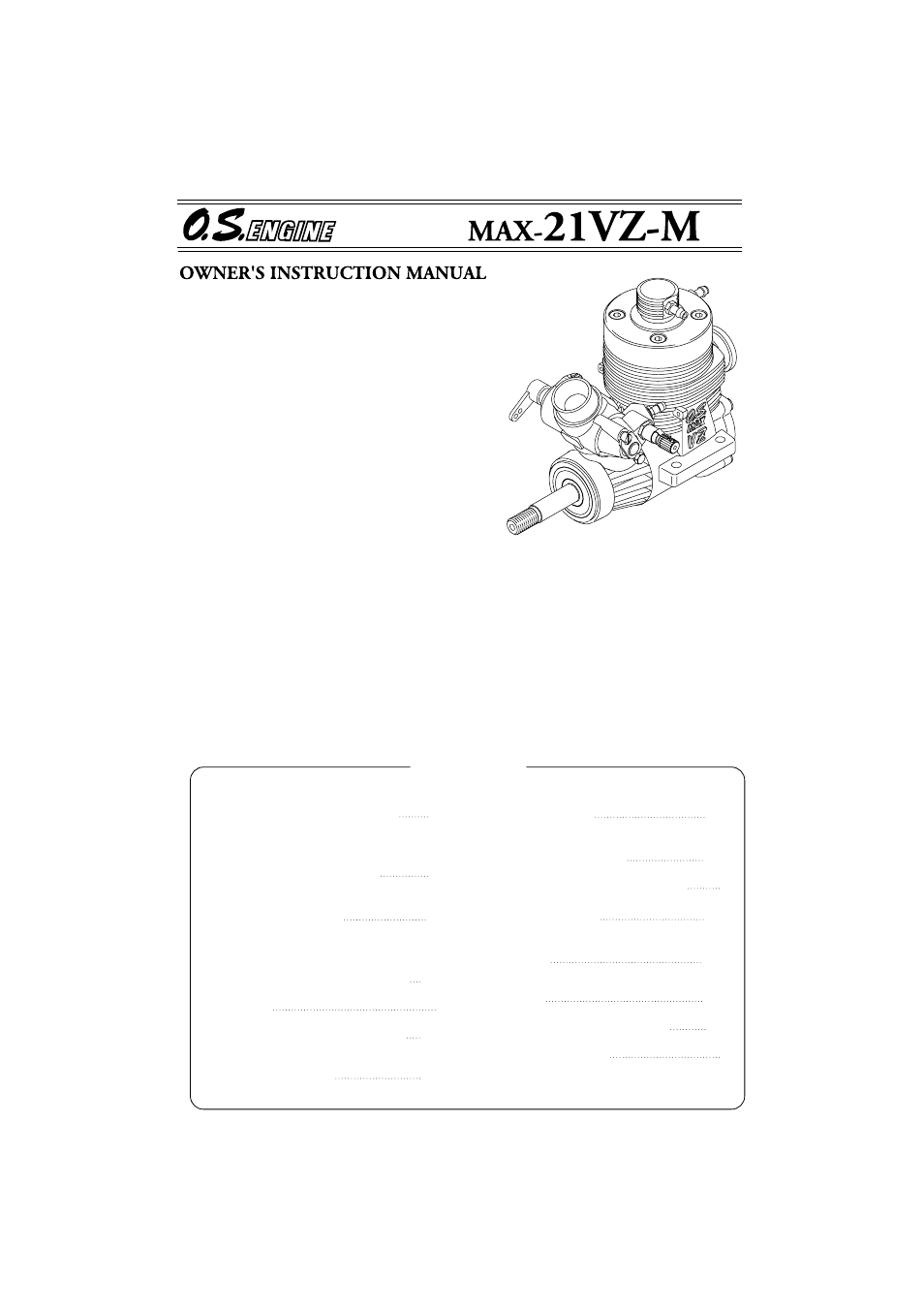 O.S. Engines 21VZ-M User Manual | 20 pages